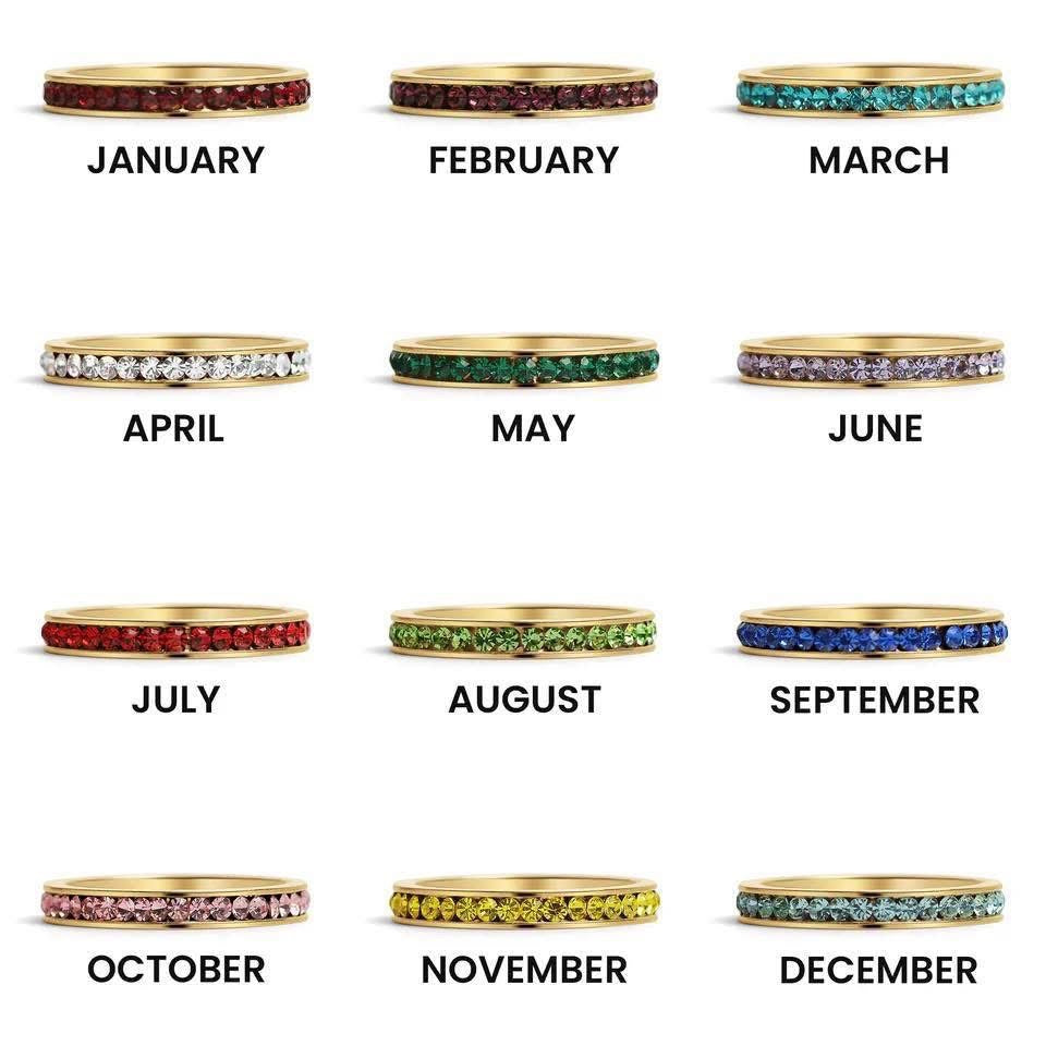 Stackable birthstone Rings